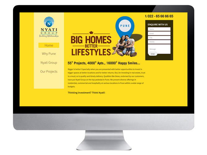Nyati Mumbai Website Home page